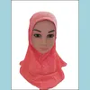 Beanie/SKL Caps hoeden hoeden sjaals handschoenen modeaccessoires 2021 één stuk moslimkinderen meisjes boren hijab kind islamitisch hoofddoek hoofd