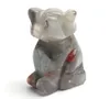 1.5 INCHES Height Small Size Dog Statue Crafts Natural Chakra Stone Carved Crystal Reiki Healing Animal Figurine 1pcs