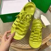 Jelly Sandals Designer Lace-up Slippers for Women Men Candy Colors Flat Beach Slides Fashion Green Pink Yellow Foam Rubber Size YX5R