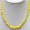 7 à 9 mm Collier de perle d'eau douce Natural Yelloque pour femmes 18 "Choker