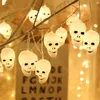 Halloween String Lights LED Pumpkin Bat Ghost Garland Garland for Halloween Holiday Home and Outdoor Decor 15m Flicching Lights 220815