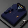 Haut de gamme marque de mode concepteur coton Polo noir hommes coréen décontracté à manches courtes revers Golf hauts vêtements 220504