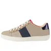 Scarpe casual da donna da uomo Chaussures Scarpe da ginnastica bianche a righe in pelle con piattaforma piatta Walking Tiger White Sports Trainers