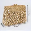 Bolsas de noite Caixa de presente Cores de ouro Crystal Metal Embrecha Hard Case Hard Cutch Saco maquia