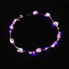 LED Flashing 2022 New Strings Glow Flower Crown Headbands Light Party Rave Floral Hair Garland Luminous Wreath Wedding Flower Gifts
