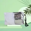 New!! Sublimation Reversible Glitter Bags Travel Cosmetic Organizer Purse Portable Makeup Organizer Bag with Zipper for Girls