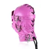 Mask Hood With Anal Plug Dildo Pu Leather Headgear Fetish Bdsm Restraint Bondage sexy Fully Closed Blindfold Harness Toys L1