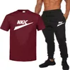 Man 2pcs Sportswear Справочник мужской печать печати набор