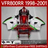 Honda Interceptor VFR 800RR 800 CC RR VFR800RR 1998 1999 2000 2001 VBR-800 레드 그린 800CC VFR800R 98-01 VFR800 RR 98 99 00 01 페어링