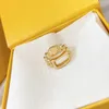 Fashiom Designer anelli anelli a catena lettera f Gold anelli impegnativi per le donne anello designer gioielli heanpok mens ornamenti nuovo 22032502R