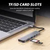 6 В 1 USB-тип C Hub с HD-Mi для MacBook Pro Laptop Dongle PD быстро зарядка станция 2*USB3.0, SD/TF для Apple/Dell/HP/Surface/Lenovo Ноутбуки