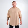 T-shirts pour hommes Oversize Loose TShirt Summer Bodybuilding Fitness Coton Hip Hop T-shirt Muscle Pour Hommes Tee Gym Male Stringer Tees Tops 230206