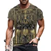 Men's T-Shirts 2022 Fashion Retro Style T-shirt Egyptian Elements 3D Printing Casual Breathable Men And Women Funny Short Sleeves