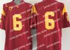 جديد USC Trojans College Football Jerseys Allen Lott Woods Sanchez Seau Bush University Pac 12 Temproidery Team Red White Sports Hot Men