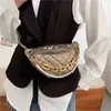 Lingge Women Hip Bag Female Pearl Chain Fanny Pack Leather Belt Bags Luxury Shoulder Crossbody Chest Banana pocket J220705