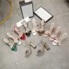 Klassieke Dames Hoge Hak Guccis Sandalen Leer Feestmode Metaal Dubbele Gesp Zomer Ontwerper Sexy Peeptoe Damesschoenen Met Dikke Hak Jurk Schoenen Hoge Hakken 10cm gg 1f