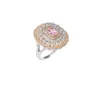 Wedding Rings Pink Girl Finger Jewelry Micro Pave 5A Cz Lace Shaped Design White Two Tone Engagement RingWedding8871338