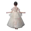 2022 Vintage Princess Flower Girls Dresses Lace Off-shoulder Special Occasion For Weddings Ball Gown Kids Pageant Gowns holy Communion Dresses