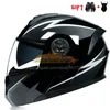 Nieuwste punt goedgekeurde veiligheid Modulaire flip motorfiets helm Voyage Racing dubbele lens helm interieur vizier