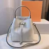 Women Tote Shopper Bag Bucket Handbag Wallet Fashion Colored Letter Genuine Leather Shoulder Bags High Quality Hardware Drawstring 01