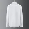 Herren lässige Hemden 2022 Hochwertiges Strasshemd Herren Langarm Streetwear Slim White Kleid Männer Kleidung Soziales Chemi307h