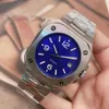 Automatische mechanische blauwe herenhorloges Bekijk zwarte wijzerplaat met roestvrijstalen armband 904L BR 05 Datum Squar Case Limited