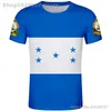Honduras T Shirt DIY مجاني مخصص اسم رقم HAT T-Shirt Nation Flags HN PRINT PO