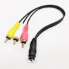 Conector hembra de 3,5 MM a 3 RCA macho, Cable adaptador de Audio y vídeo AV, Cable de 25CM/2 uds.