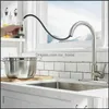 304 Edelstahl gebürstetes Nickel Küchenarmatur mit 3-Loch-Er-Platte und Brause Drop Lieferung 2021 Wasserhähne Wasserhähne Duschen