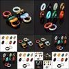 Solitaire ringringen sieraden willekeurige gemengde 8mm natuursteen opaal turquoises zwarte onyx tijger oog sodalite malachiet cadeau vinger voor vrouwen me