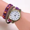 Wristwatches Gnova Platinum Fabric Ethnic Strap Bracelet Watch Geneva Style Women Wristwatch Golden Dial Clock Para Femme Fashion Girl A003