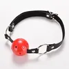 Pu Leather Ball Ball Mouth Gag Fietación oral Os Bouth Ripe Adult para parejas Flirting Sex Products Toys C18112701297f6137710