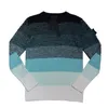 Suéteres masculinos gradiente color jumper malha