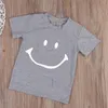 T-shirts smile patroon t-shirt interessante letter print kleding kinderen jongens t-shirt meisjes korte mouw schattige top street slijtage-shirts