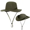 Cappello da pescatore Forniture per feste Cappellini tinta unita per esterni Sport foglia Giungla Berretto militare Cappelli da pesca Protezione solare Garza Cowboy impacchettabile BBE13787