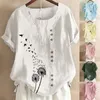 Marke Blusen Frau Kleidung Sommer Büro Dame Große Größe Tunika Tops Casual Kurzarm Print Hemd Bluse Blusa Feminina 220511