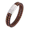 Nueva pulsera de cuero genuino multicapa de moda para joyería de estilo Retro para regalo de hombre