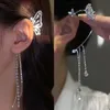 Clip-on vite posteriore moda scintillante farfalla nappa orecchini a clip per le donne belle senza piercing polsini dell'orecchio fata appeso gioielli giftclip-