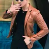 Mens Jacket men's jackets men's winter and autumn leather jackets men's Korean style slim thin trend leather jackets 220406