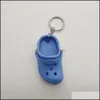 Porte-clés bijoux personnalisé 1 pièce mignon 3D Mini Eva plage trou petit croc chaussure porte-clés fille cadeau sac accessoires décoration porte-clés flottant Cha