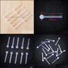 Body Arts Tattoos Art Health Beauty Set Of 100Pcs Clear Acrylic Bioflex Nose Bone Ring Stud Retainer Jewelry Piercing To Dhqdf