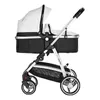 Barnvagnsdelar Tillbehör Baby 3 i 1 vit PU -lädervagn med bilstol Högt landskap Luxury Born FoldablEstroller