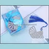 Bookmarks Wedding Party Supplies Events Metal Baby Shower Tassels Owl Heart Bear Blue Design Favor Whole Dhfyk