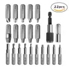 22pcs screw extractor screwdrivers set High speed steel reverse tooth and wire removal tool broken screws extractor
