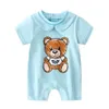 Одежда для новорожденных, унисекс, хлопковый комбинезон с короткими рукавами и маленьким медвежонком, комбинезон для новорожденного мальчика и девочки192t209J7120492