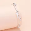 Beaded Strands 925 Stamp Love Bracelets For Women Geometric Heart-shaped Beads Bracelet Simple Fashion Silver Color Jewelry PulserasBeaded L