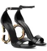 Sandals Shoes High Heels Sandalias Summer Luxury Patent Leather For Women Pop Heel Gold-Plated Carbon Excellent Quality Lady Sexy