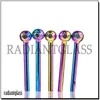 Oil Burner Pipe Nano plating Pyrex Colorful glass smoking pipes mixed 7 styles quality Great Tube tubes Nail tips