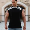 Summer Men Tank Cotton Workout Bodybuilding ärmlös skjorta Gym Fitness Training Tryckt Male Vest Casual Top Clotle 220702