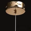 Pendant Lamps Modern Led Round Lights Crystal Ring Hanging Gold Bedside Lighting Decoration Bedroom Rotatable Luxury DroplightPendant
